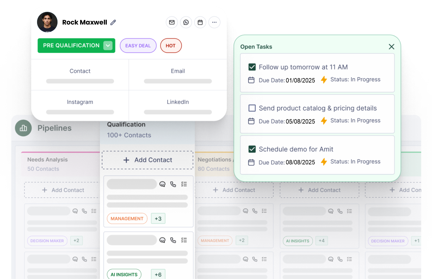 Sales CRM dashboard